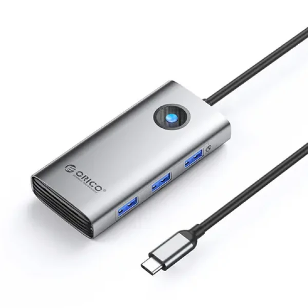 Orico USB-C Hub 6v1 sivá / Dokovacia stanica / 3x USB-A 3.0 / USB-C PD 100W / HDMI 4K 30Hz / RJ45 2.5G Ethernet (ORICO-PW11-6P25R-GY-EP)