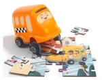 TOP BRIGHT Drevené puzzle s hračkou Školský autobus