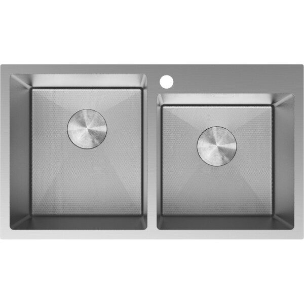 MEXEN - Xorin oceľový drez 2-bowl 780 x 450 mm, nerez H 6441782000-01HC