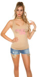 Trendy KouCla Tanktop Peace and Love CORAL Einheitsgroesse