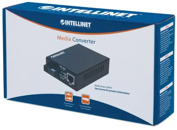 Intellinet Konvertor médií Fast Ethernet čierna / Konvertor médií / RJ45-ST Multimode / dosah 2 km / 100 Mbit/s (506519)