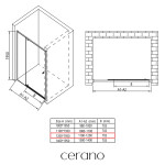 CERANO - Sprchové pivotové dvere Santini Ľ/P - 6 mm - čierna matná, transparentné sklo - 120x195 CER-428773