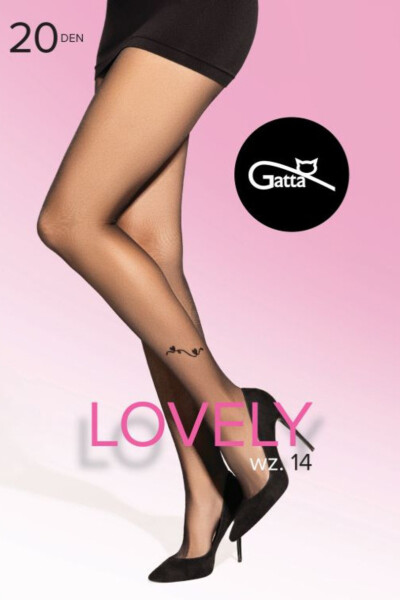 LOVELY 20 - Vzorované pančuchy W.14-5 nero 5-XL