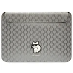 Karl Lagerfeld Puzdro Saffiano Monogram Choupette 14" strieborná / Puzdro na notebook (KLCS14SAKHPCG)