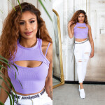 Sexy crop top with cut outs Einheitsgroesse