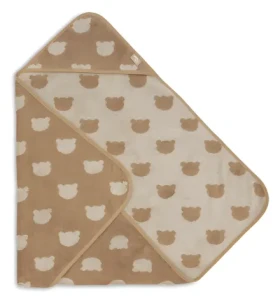 Jollein Osuška s kapucňou froté Jacquard Teddy Bear / Osuška s kapucňou / 75×75 cm / 100% bavlna / 0-3 roky (534-514-68169)