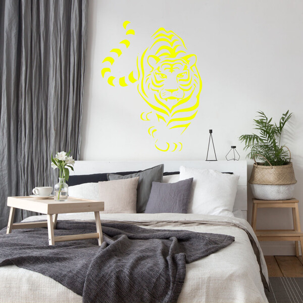 Veselá Stena Samolepka Tiger indický Farba: žltá, Veľkosť: 60 x 46 cm