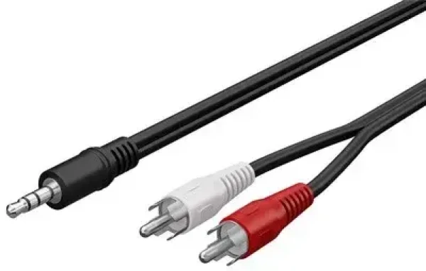 Goobay audio kábel 3,5 mm Jack - 2x RCA 1,5 m čierny / Audio kábel / Jack - 2x RCA / stereo / 1,5 m (50018)