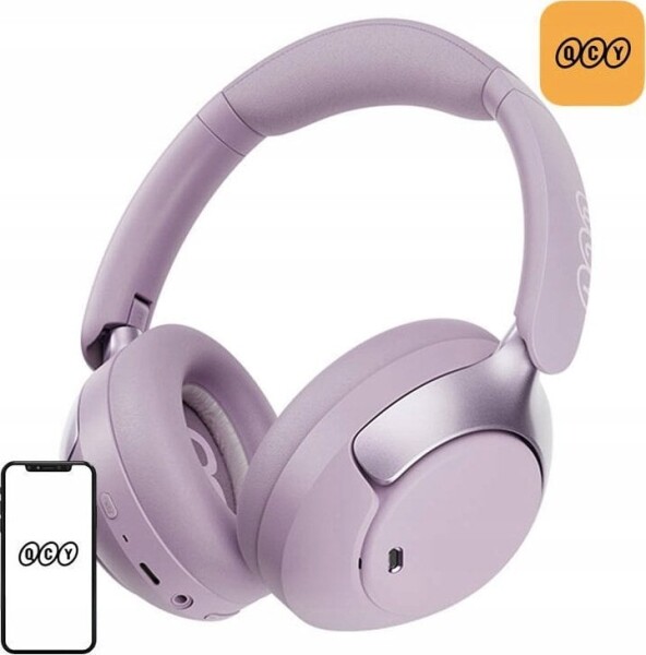 QCY Bezprzewodowe słuchawki nauszne QCY H3 pro ANC Bluetooth 5.4 LDAC/AAC/SBC (fialové)