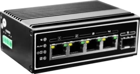 LevelOne IGP-0502 / Priemyselný switch / 4X GE PoE+ / 1x SFP / 120 W / DIN / kovové telo (IGP-0502)