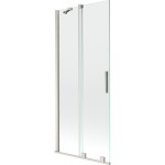 MEXEN/S - Velár dvojkrídlová posuvná vaňová zástena 85 x 150, transparent, nikel kartáčovaný 896-085-000-01-97