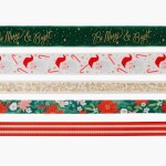 Rifle Paper Co. Vianočné stuhy Be Merry & Bright - set 5 ks