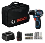 BOSCH GSR 12V-32 Professional modrá/čierna / Aku vŕtací skrutkovač / 12V / 32 Nm / 2x aku 2,0 Ah (06019N7006)