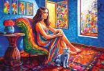 MAGNOLIA Puzzle Žena s mačkou