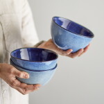 Bloomingville Kameninová miska Sandrine modrá 15 cm - Bloomingville Keramická miska Sandrine Blue