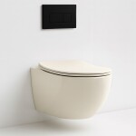 REA - Závesná WC misa Carlo Mini Rimless Ecru REA-C5500