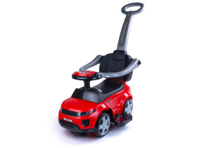 Mamido Mamido Odrážadlo Sport Car s tyčou na tlačenie 3v1 GUMOVÉ kolesá červené