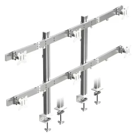 ICY BOX Diamond Stand 666 strieborná / Držiak monitora / pre 6 monitorov / VESA 75x75, 100x100 mm / nosnosť 48 kg (61219)