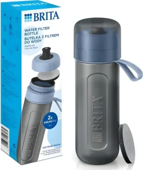 Brita Fill Go Active modrá / Filtračná fľaša na vodu / 0,6 l / 2x MicroDisc filter (1020337)