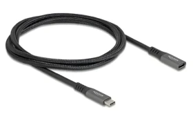 DeLock USB-C 1m čierna / Predlžovací kábel / USB 3.2 Gen 2 10 Gbps / USB-C (M) - USB-C (F) / PD 100W / 4K 60Hz (80022)