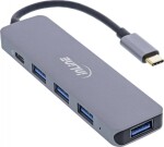 InLine InLine® USB 3.2 Type-C Multi Hub (4x USB-A 5Gb/s + USB Type-C (Data/PD 87W), OTG, aluminum housing