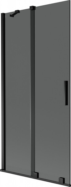 MEXEN/S - Velar dvojkrídlová posuvná vaňová zástena 90 x 150, grafit, čierna 896-090-000-41-70