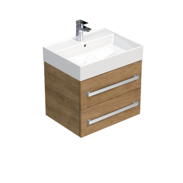 Kúpeľňová skrinka s umývadlom SAT Cube Way 60x47, 5x46 cm dub Hickory CUBE46602DHSAT CUBE46602DHSAT