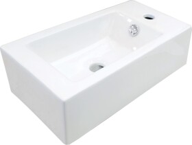 DEANTE - SQUARE - Keramické umývadlo, na dosku, pravé - biele CGS_6U2R