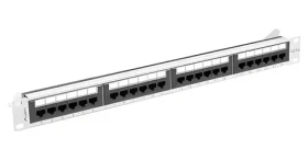 Lanberg sivý / Patch panel / 24 portov / RJ-45 / CAT6A / UTP / 1U / 19" (PPUA-1024-S)