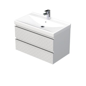 Kúpeľňová skrinka s umývadlom SAT Cube Way 80x47,5x46 cm biela mat CUBE3D46802ZBVER CUBE3D46802ZBVER