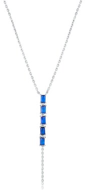 JVD Strieborný náhrdelník s modrými zirkónmi SVLN0710S75M145