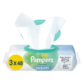 Pampers Harmónia Aqua balenie vlhčených obrúskov 3 x 48 ks (8006540458525)