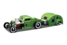 Maisto Design Tow Go 1936 Chevrolet Pick UP Traveler Trailer zelená