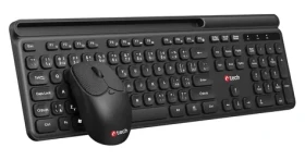 C-tech WLKMC-05 Quallis čierna / Bezdrôtový combo set s myšou / 2,4 GHz / CZ/ SK / USB (WLKMC-05B)