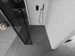 MEXEN/S - Kyoto Sprchová zástena WALK-IN 90 x 30, čierny vzor, grafit metal 800-090-212-95-70-030