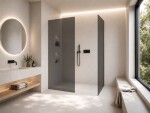 CERANO - Sprchová zástena Walk-in Crystal TL/P - 8 mm - bezvzperový systém - zlatá, grafitové sklo - 90x90x200 CER-8050BD5619