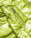 Lesklá prešívaná dámska bunda v limetkovej farbe (2021-04) odcienie zieleni S (36)