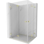 MEXEN/S - Lunar-F Duo sprchovací kút skladacie dvere 95 x 90, transparent, zlato kartáčovaná 836-095L-090P-55-00