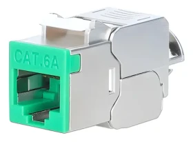 Intellinet Keystone modul Cat6a 10G STP zelená / Keystone modul / RJ-45 / IDC / 500 MHz / PoE++ (791335)