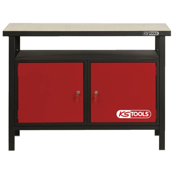 KS Tools 8650002 Profesionálny pracovný stôl s 2 dverami, V840xŠ1200xH600mm (š x v x h) 1200 x 840 x 600 mm; 8650002