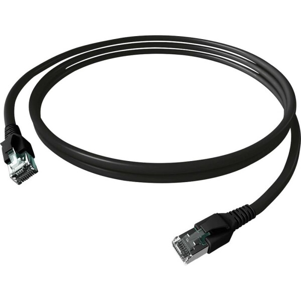 Easylan CP1KSBSBS0015 RJ45 sieťové káble, prepojovacie káble CAT 6A S/FTP 1.50 m čierna dvojžilový tienený, bez halogénov, samozhášavý 1 ks; CP1KSBSBS0015