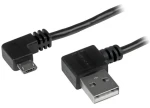 StarTech USB-A - Micro-USB B čierna / Nabíjací a dátový kábel / Uhlové konektory / 2 m / 480 Mbps (USB2AUB2RA2M)