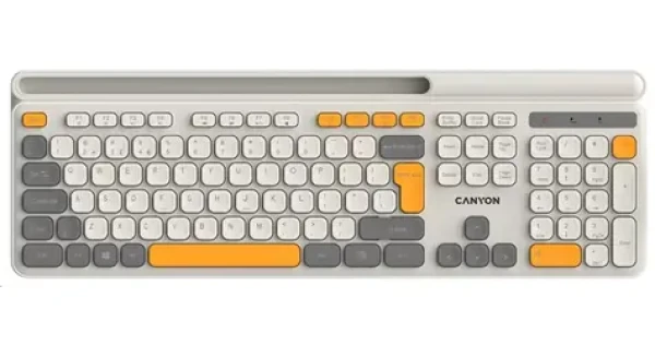 Canyon HKB-W03 béžová / bezdrôtová klávesnica / 2.4 Ghz / 105 kláves / CZ/SK layout / 1x AAA (CNS-HKBW03BG-CS)