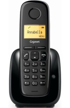 Gigaset A180 čierna / analógový telefón so základňou / ECO DECT / Telefónny zoznam 50 čísel (TBFSSIA180050)