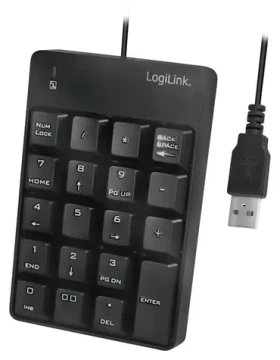 LogiLink Keypad čierna / Numerická klávesnica / USB-A / 19 kláves (ID0184)
