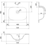 MEXEN/S - Orio kúpeľňová skrinka 50 cm s umývadlom Vela, 1 šuplík, grafit mat/biela mat 91A10-05023-1-BF66-W23M01