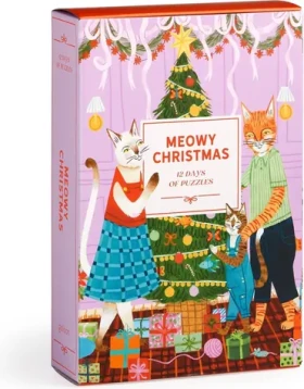 Galison Puzzle Adventný kalendár Mačacie Vianoce