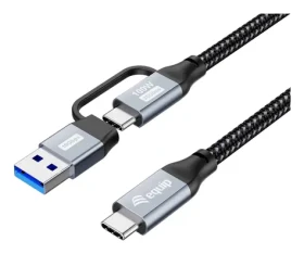 Equip USB-C - USB-C/A čierna / Kábel / USB 3.2 Gen 2x2 / PD 100W / 20 Gbit/s / 1 m (128431)