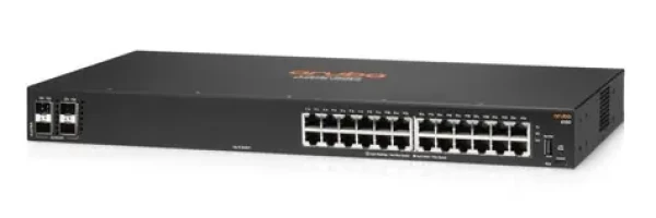 Aruba 6100 24G 4SFP+ / Switch / 24x Gigabit RJ45 port / 4x 10Gigabit SFP+ port / 128 Gbs / 95.2 Mpps (JL678A)