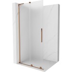MEXEN/S - Velar L Sprchová zástena posuvná Walk-in 120 x 200, dekor 8 mm, ružové zlato 871-120-003-33-60